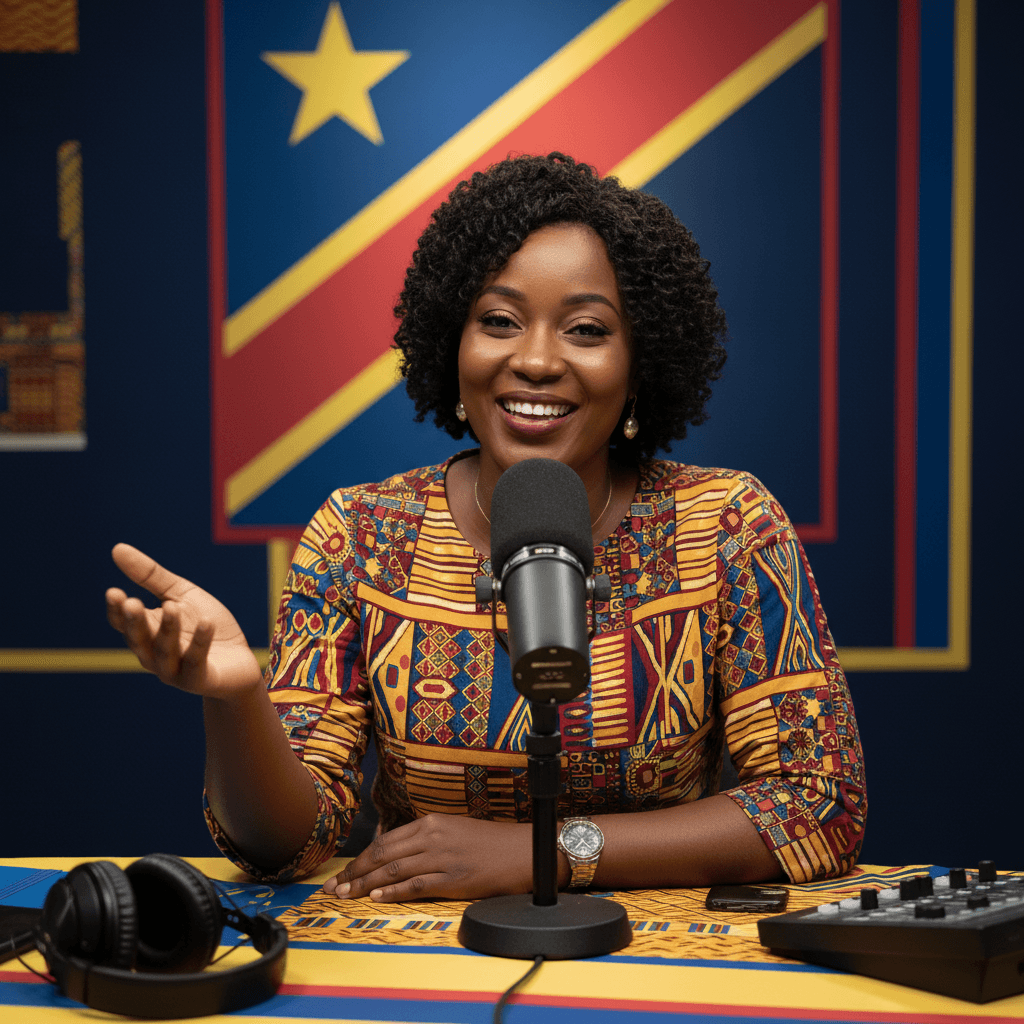 CCI TV presenter during live show recording